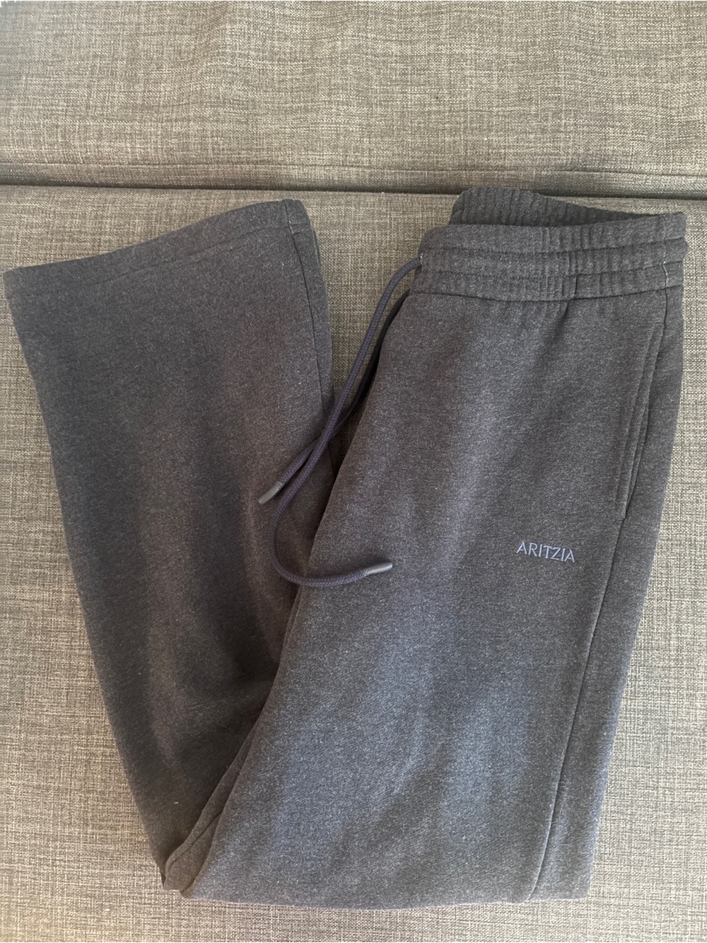 NEW Aritzia Cozy Wide Leg Boyfriend Sweatpants Heather Admiral XS